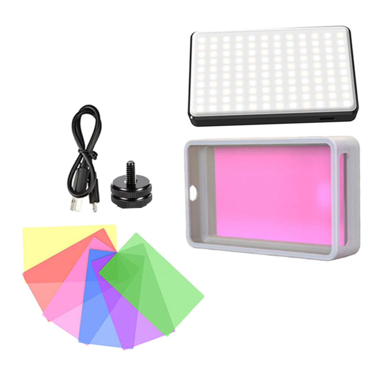 GRIRIW Clip-on Led Selfie Light for Phone Laptop Tablet Full RGB Makeup Light Easy to Carry