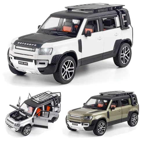 Image of Diecast Metal Car Model 1 /24 Defender Toy Cars for Kids Boy Girl Zinc Alloy Pull Back Toy Car with Sound and Light Gift and Collectible Car B-Colors as Per Stock