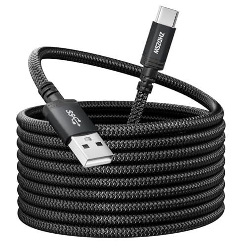 Extra Langes USB C Ladekabel 10M 3.1A Schnellladekabel USB anf Typ C Kabel geflochten für PS5 Controller Samsung Galaxy S10/S9/S8 Plus Note 10 9 8 LG V30 V20 G6 G5 Moto LG HUWEI Mi9/8 etc