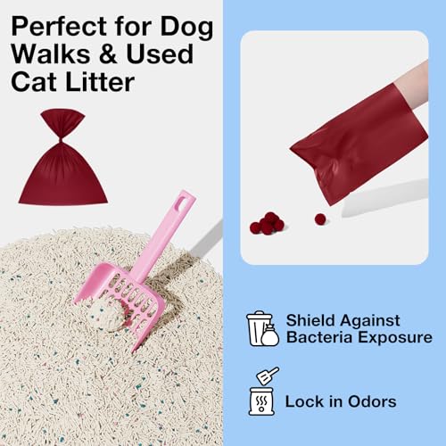 Image of VETRESKA Dog Poop Bags, Leak Proof, Extra Thick and Large Pet Waste Bags for Dog Walking and Cat Litter, Rose & Amberwood Scented, 300 Bags