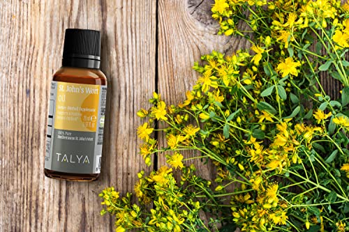 Talya St. John's Wort Oil 20 Ml - Hypericum Perforatum - Macerated Extraction - Positive Mood And Emotional Balance - Dietary Supplement - For Intensive Care Face, Body, Skin, Hair, Massage #TOP3