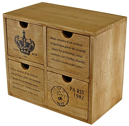Meuble de rangement rustique à 4 tiroirs Geko pour petits espaces