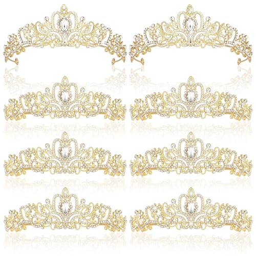 Coronas doradas de cristal para tiaras de princesa en fiestas de cumpleaños y graduación