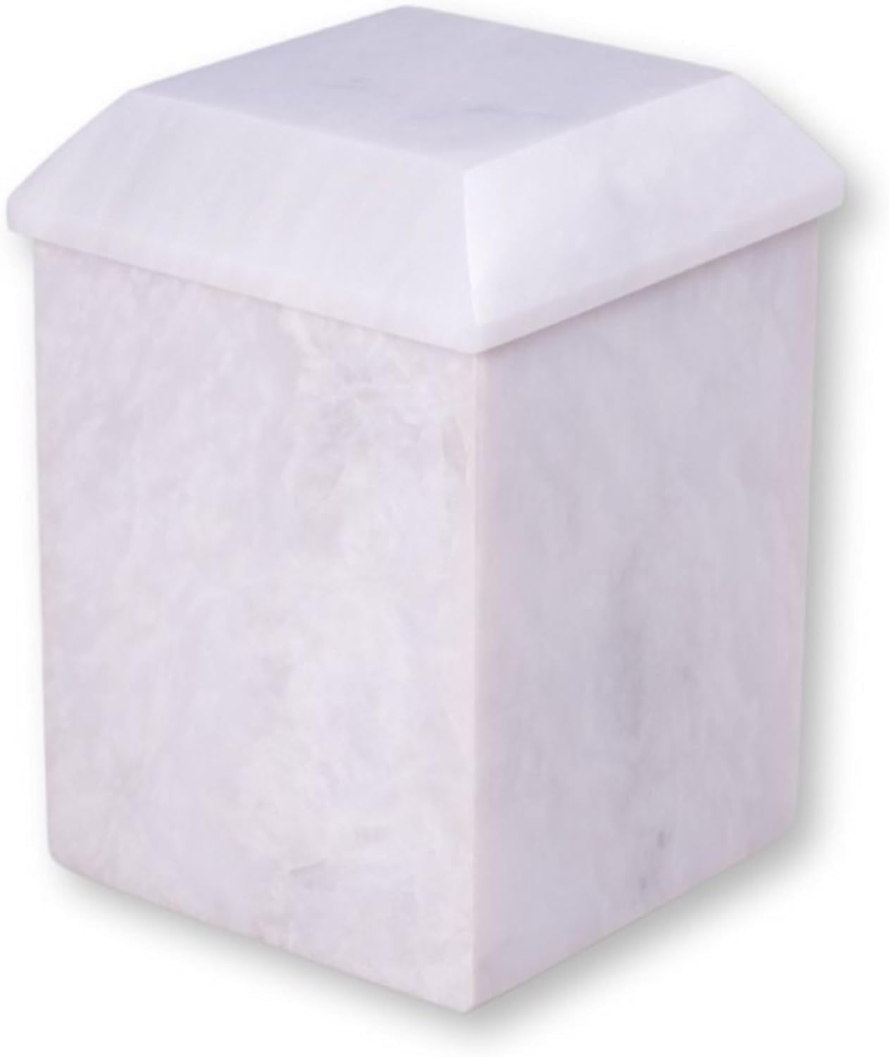 Bey-Berk Deering Moments White Marble Urn for Human Ashes, Medium Cremation Urn for Memorial, Ground Burial Urn - Human or Pet Urn Holds up to 60 LBS Pre Cremation Weight