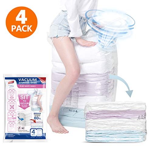 TAILI Cube Vacuum Space Saver Bags Jumbo Size 4 Pack of 31x40x15 inch
