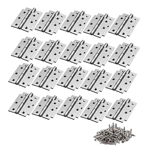 TamBee 40Pcs 1.7inch Folding Butt Hinges Cabinet Cupboard Closet Door Home Furniture Hardware