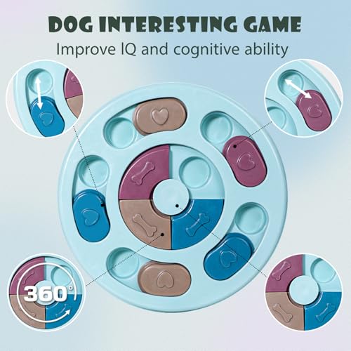 Hundespielzeug Intelligenz, Intelligenzspielzeug für Hunde, IQ-Training, waschbar, Intelligenzspielzeug für Hunde, waschbares Hundeleckerli-Spielzeug, Hundespielzeug für Welpen und Katzen (Blau)