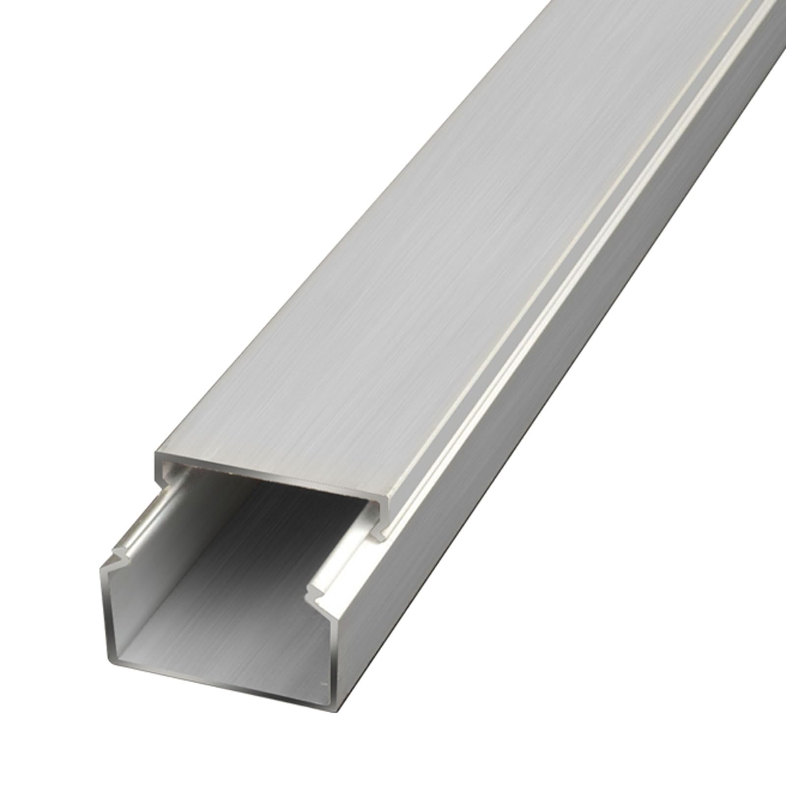 Cable Trunking, Open Wire Duct for Wall Mount TV, Aluminum Cable Duct, Speaker Wire Hider, Wall Cover for Cables (40 x 20mm)