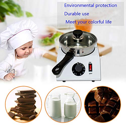 Electric Chocolate Melting Pot Furnace Stainless Steel Butter Chocolate Tempering Machine, 40W 30~85 ºC Cream Handmade Soap/Candle Heating Furnace, 2.2lbs Capacity Single Pot (110V)