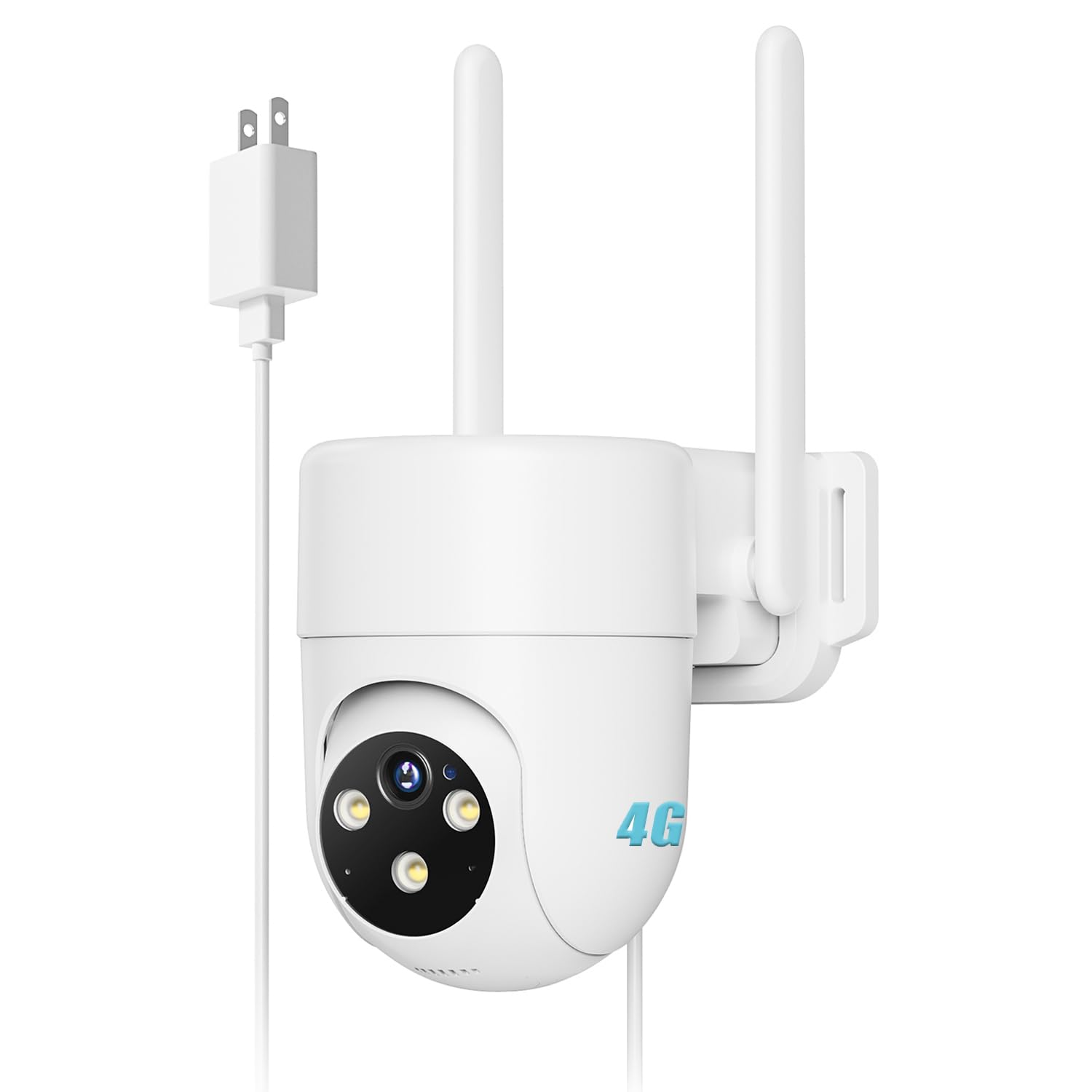 LIWAN Wired Cellular Security Camera, No WiFi Needed, Indoor, White, 1 Pack | 4G LTE, No WiFi Security Camera Outdoor, Plug-in for 24/7 Recording, 2K Color Night Vision, Built-in SIM Card