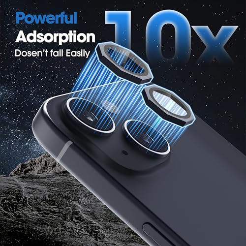 Image of GadgetBite Snaptra Octagon Lens Protector Compatible With iPhone 14 & iPhone 14 Plus - 9H Tempered Glass Camera Cover with Metal Ring, Scratch-Resistant,Camera Lens Protection - Black
