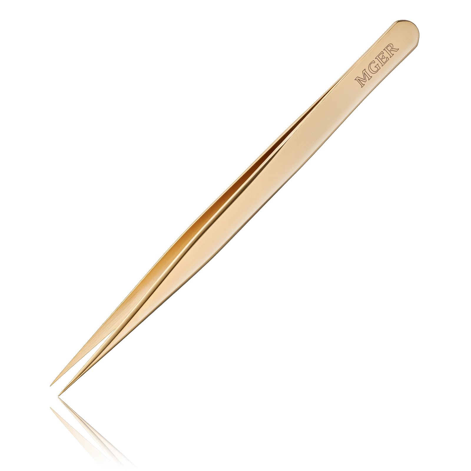 MGER Isolation Tweezers for Eyelash Extensions - Straight & Pointed Isolation Tweezers for Individual Lashes, Effortless Application with Precision