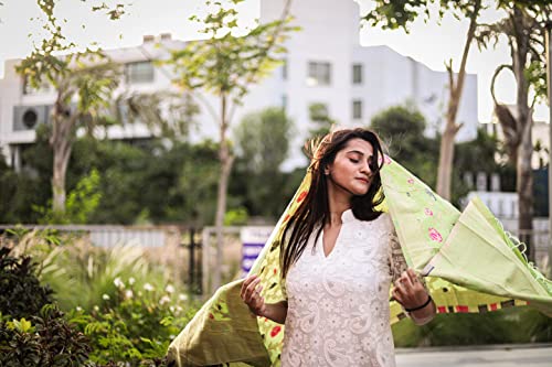 Image of DEVANGI Women's Floral Silk Blend Dupatta