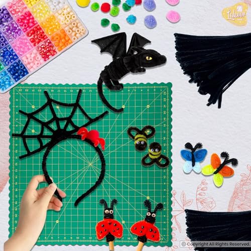 Image of Lakeer Pipe Cleaners 100 Pcs Colors Chenille Stems for DIY Crafts Decorations Creative School Projects (6 mm x 12 Inch, Black Colors)
