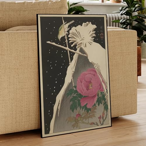 Impression sur toile moderne pivoine déco murale salon 40x60 cm cadre inclus