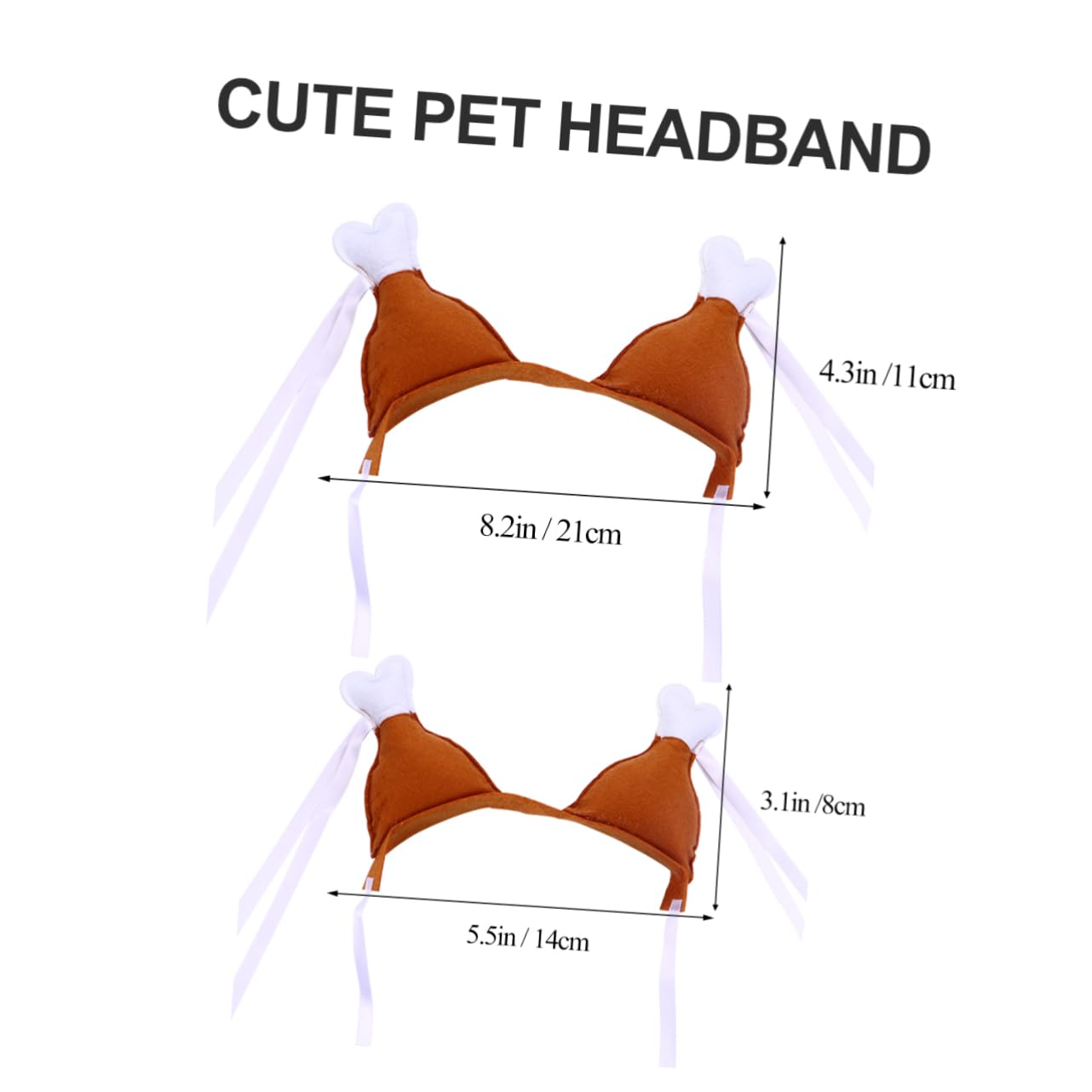 Kisangel 2pcs Chicken Leg Hair Band for Pets Creative Headdress for Dogs Cats Flexible Accessory for Parties Holidays