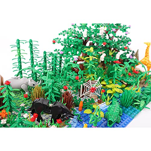 Myste Custom Tropischer Regenwald mit Grundplatte & Zubehör, 688 Teile DIY Dschungel Botanische Bausteinspielzeug mit… – Bild 4