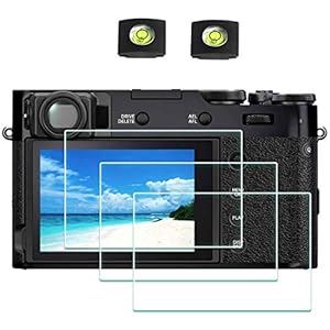 Screen Protector for Fujifilm X100VI X100V Fuji X-100VI X-100V Camera [3Pack] with Hot Shoe Cover, 0.3mm 9H Hardness Tempered Glass Cover Anti-Scrach Anti-Fingerprint Anti-Bubble