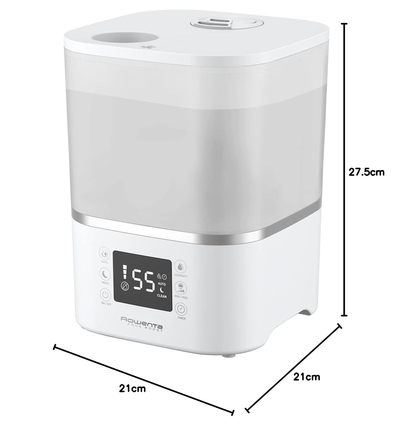 Rowenta Aqua Boost Humidificateur d'air, Puissant, Rapide, 2,5 L, 12 h d'autonomie, Mode silencieux HU4020F0