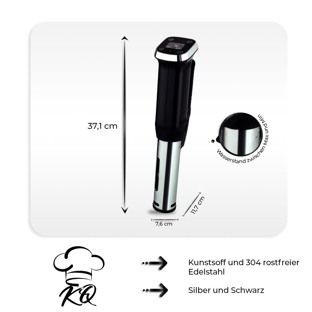 Sous Vide Garer | Präzises Garen im Vakuum | 1300 Watt | IPX7 Wasserdicht | Touch Display & Timer Funktion | Inkl. Vakuumbeutel für Profi-Gourmetergebnisse | 1300 Timer Funktion präzises Garen im Vakuum inkl Vakuumbeutel für Profi-Gourmetergebnisse Stick
