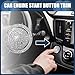 INFINAUTO Universal Bling Car Engine Start Stop Button Cover, Car One Click Push Start Button Ring Sticker Faux Crystal Rhinestone Ignition Button Trim with Hole White, 1 Set