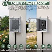 EYPINS Wasserdichter Verteilerkasten IP67, Anschlussdose Wasserdicht ABS Kunststoff Gehäuse außen Steckdosenkasten, Schaltkasten, Stromkasten mit Montagezubehör 22x17x11cm | Transparent Schaltschrank – Ansicht 2