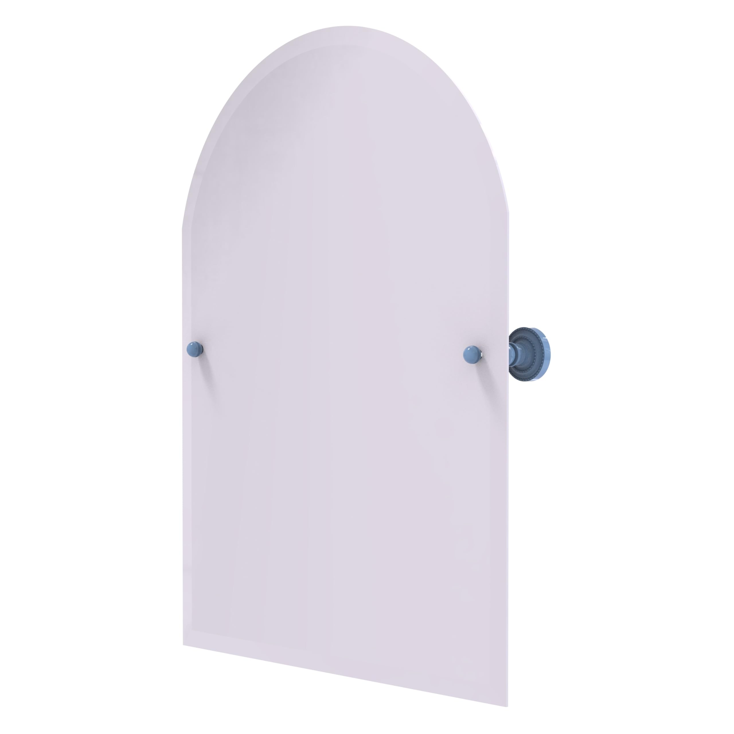 Allied Brass DT-94-FTB Frameless Arched Top Tilt Mirror with Beveled Edge, Flat Troll Blue