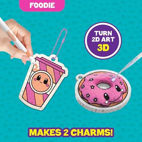 Spongeez: Galaxy colour in charm kit + Foodie charms to go bundle, Squishy Sponge Art & Craft Kit for Kids Creative Activity - Image 3