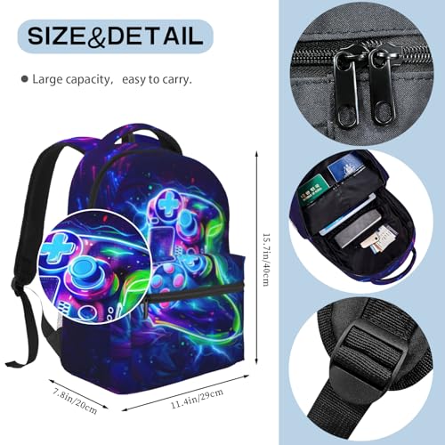 Game School Backpack For Boys Abstract Gamepad Boys Backpack For Kids Children Teens Backpacks Ages 6-182