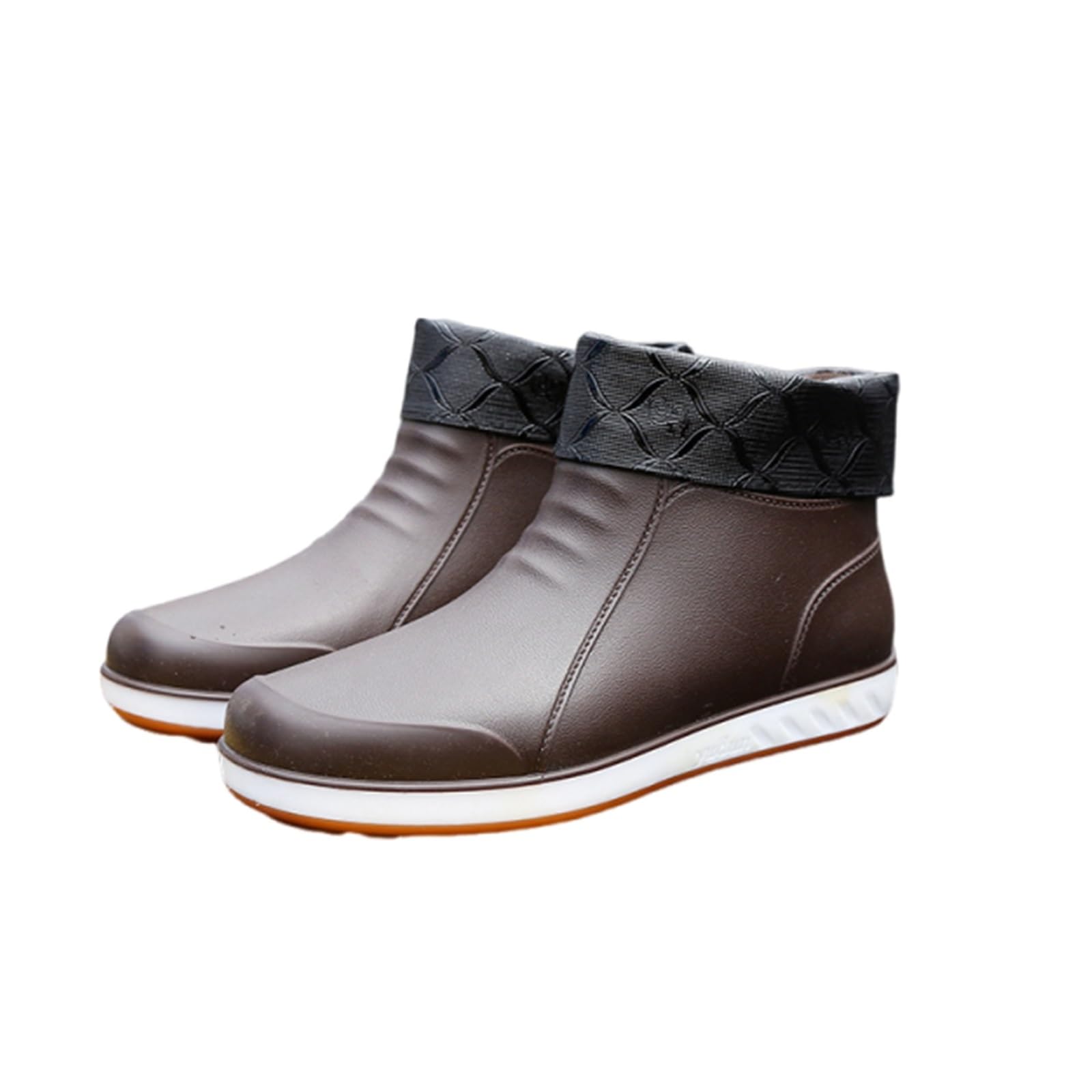 Zimowe Gumowe Buty Dla Mężczyzn, Męskie Zdejmowane Pluszowe Ciepłe Wodoodporne Antypoślizgowe Krótkie Rurkowe Przeciwdeszczowe Kalosze Z PVC, Modne Wytrzymałe Buty Polowań
