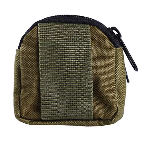 HAOWANG Outdoor Tactical Double-Layer Coin Purse Multifunctional Waterproof Camping Bag for Women Men Green
