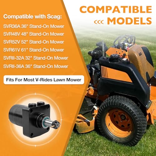 Image of 483388 Hydraulic Wheel Motor Compatible with Scag SVR SVRII Stand-On Mower & Most V-Ride Lawn Mower Replace for Parker TE0230US250AAAJ, BME2-200-WS-T3-B