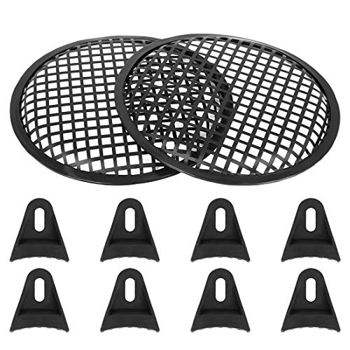 Couvercle Protection Métal Noir 8'' anti-rayures pour Haut-Parleur Voiture 2 Pièces