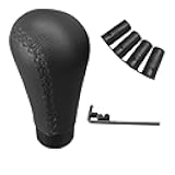 5 Speed Shifter Knobs, Manual Transmission Shifting Stick Handle, Leather Car Gear Shift Knob, Universal Car Shifter Lever Replacement Accessories for Most Manual Vehicles (Black)