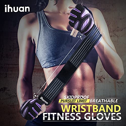 image for ihuan Ventilated Weight Lifting Gym Workout Gloves with Wrist Wrap Sup