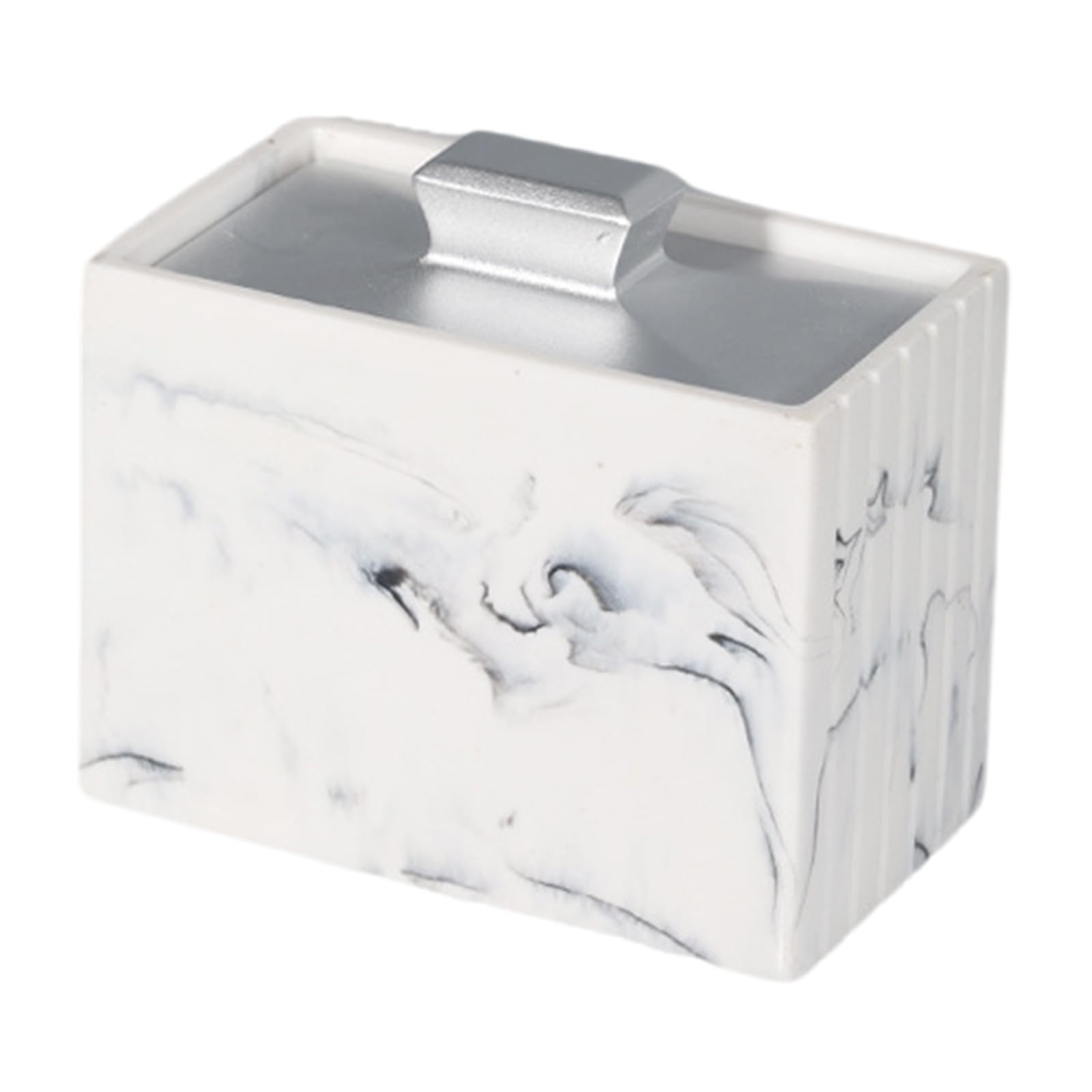 Tertioi R Dustproof Esin Storage Box Hotel Tabletop Decorative Marble Pattern Case Fo Toothpick And Cotton Swab Hotel Estaurant Desktop Storage Containe