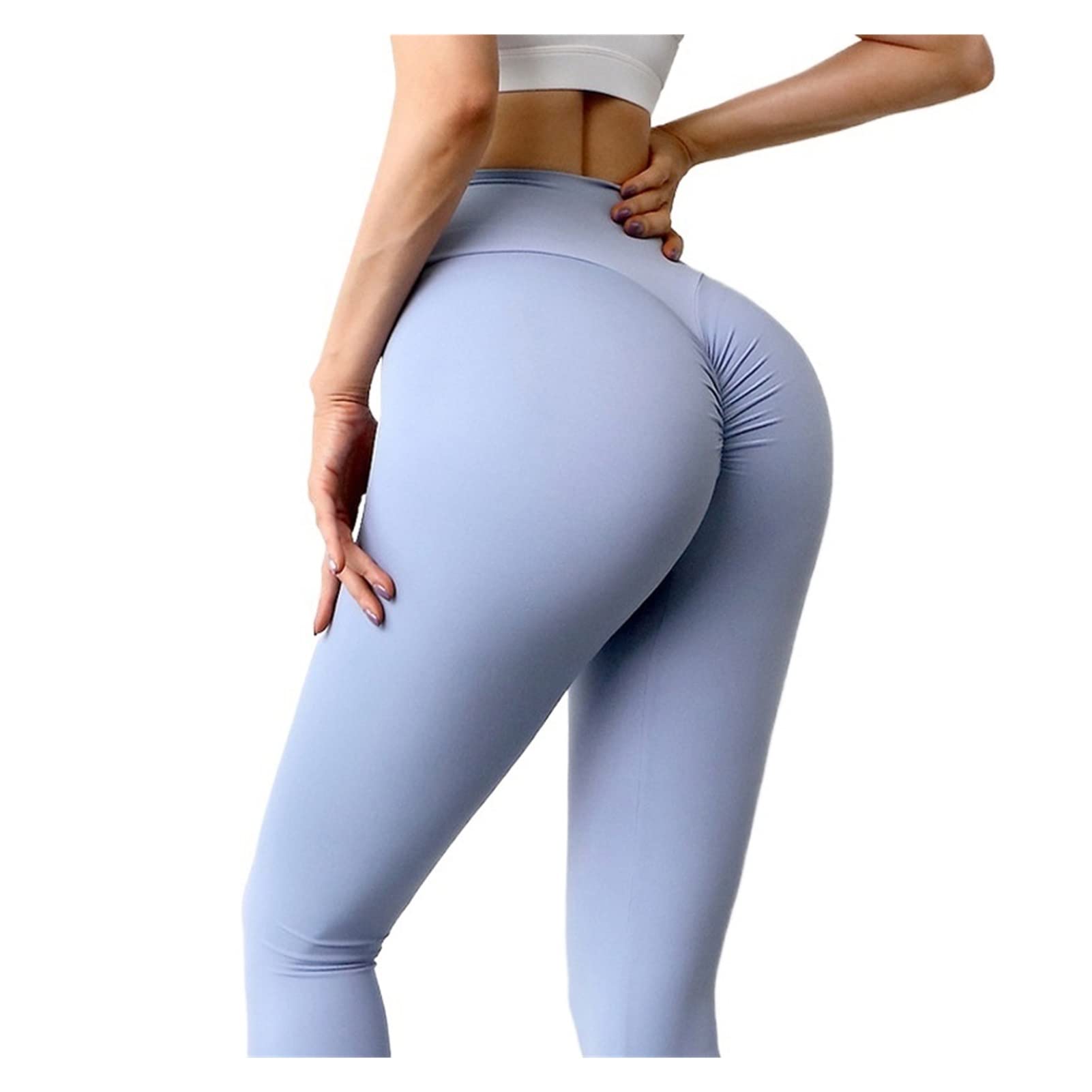 Pantalons De Yoga Femmes Leggings for Fitness Nylon Taille Haute Pantalons Longs Femmes Hanche Push UP Collants Femmes Vêtements De Sport (Color : Gray Blue, Size : L)