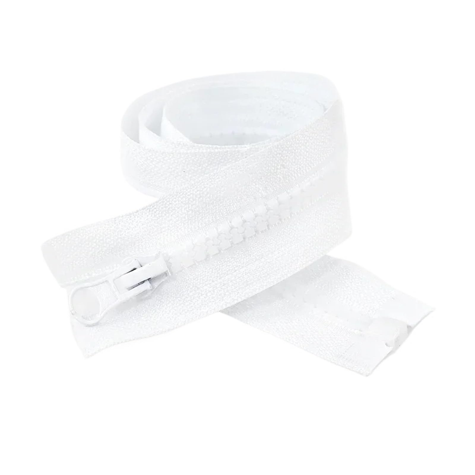 1pc 5# 60-300cm Long Resin Zipper Sewing Zippers with Single/Double Sliders Zip Closure for Tent Coat Clothes Repair Accessory(White-Single,80cm No5)