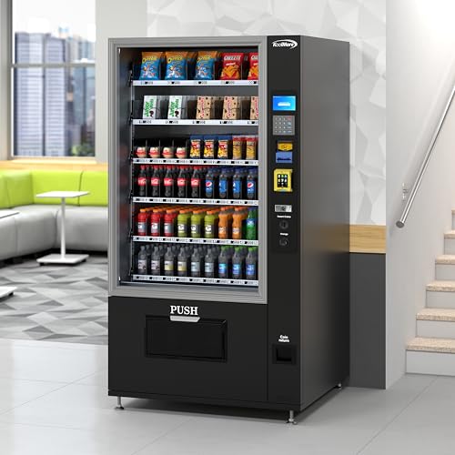 Image of KoolMore Refrigerated Snack Vending Machine with 60 Slots, Bill Acceptor and Credit Card Reader in Black (KM-VMR-40-BR)