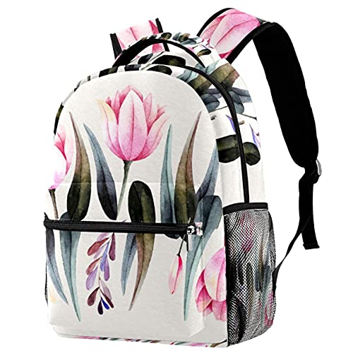 Sac à dos multicolore 5 au motif feuilles d'été et grand volume