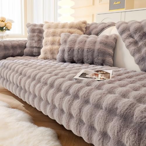 ソファーカバー 冬用 マルチカバー 北欧風 ソファパッド 幅70/90/110*縦70/210cm 厚さ3-4mm ラビットファー 吸湿発熱 蓄熱 滑り止め 洗える 座面カバー 汚れ防止 1人掛け 2人掛け