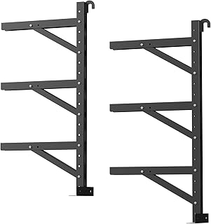 2 Pack Shipping Container Shelving Rack, 3-Tier Adjustable Container Shelf Brackets, No-Drill Installation Hanging Shelf Supports for Vertical Storage, 1100 LB Capacity