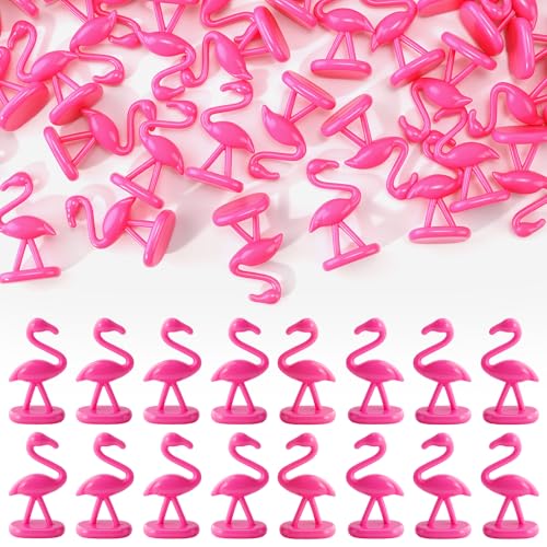 JUXINGDAZYF 50 Pack Mini Flamingos Figurines 1.5 Tiny Plastic Pink Flamingos for Table Decor Tropical Decorations Craft Projects and Cupcake Toppers