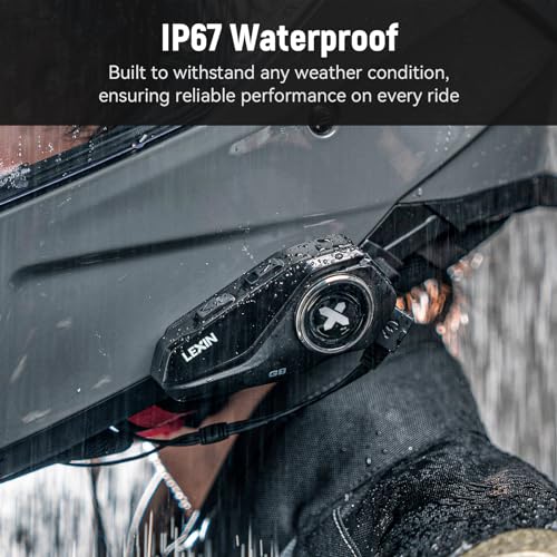 Lexin G1 Motorcycle Bluetooth Headset, Helmet Bluetooth Speakers With 2 Type Mics thumb #6