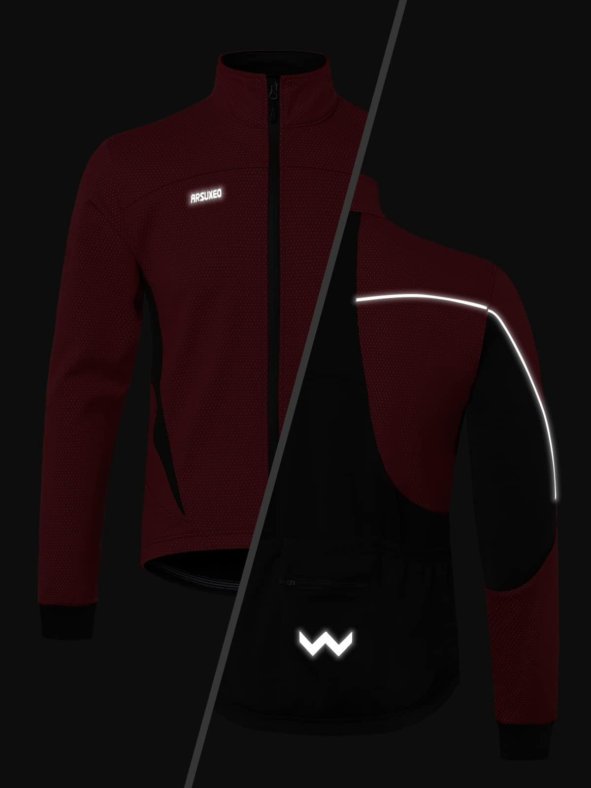 ARSUXEO Chaqueta de ciclismo para hombre Softshell térmica impermeable cortaviento MTB Bike