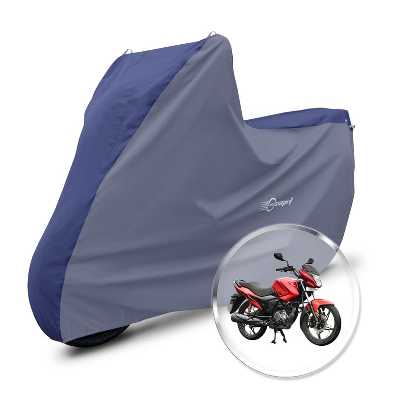 Image of Neodrift 'SuperMax' Bike Cover Suitable for Hero Glamour i3s (All-Weather Motorcycle Protection, Water & UV Resistant, Dustproof, Windproof) (Colour: Blue - L.Gray)