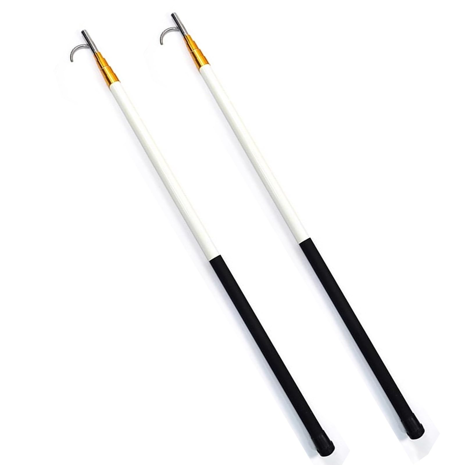 Multipurpose Pool Tool Pole-4m,5m,6m,Lightweight Telescopic Extension Pole with Practical Hook,Fiberglass Pool Pole with Stainless Steel Hook,Suitable for Water Park,Seaside(White-2pc,Length 4m/13ft)