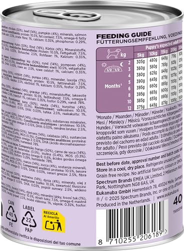 Eukanuba Nassfutter für Welpen mit Rind & Kürbis, 6 x 400 g