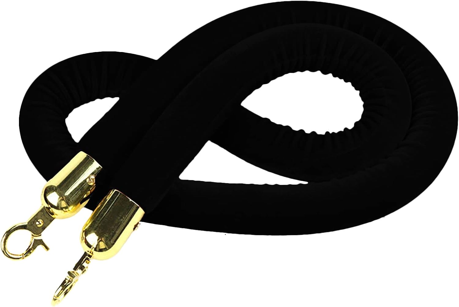 Stanchion Rope Queue Line Barrier Hanging Stanchion Rope, Bright Velvet Rope Barrier Obstacle Rope with Soft Foam Core and Snap Ends, Crowd Control Rope for Bar Entryway (Black 0.9m/36inch/3ft)