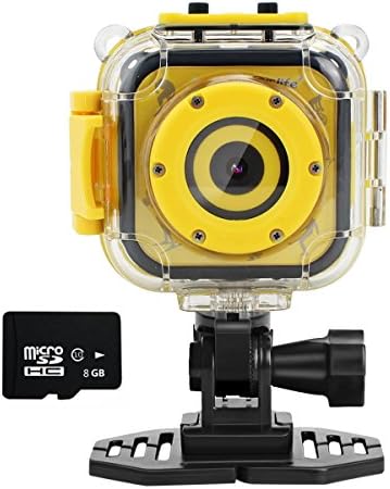 Ourlife Kids Waterproof Camera with Video Recorder Includes 8GB Memory Card (Yellow)